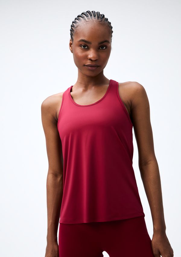 Regata Esportiva Feminina Nadador Proteção UV - Vermelho G