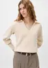 Blusa Polo Feminina Em Tricô - Bege XP