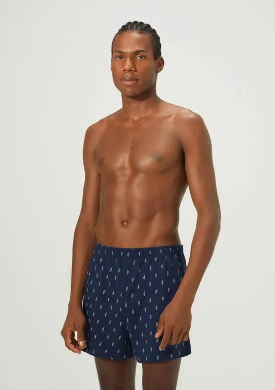 Cueca Samba Canção Estampada - Azul P