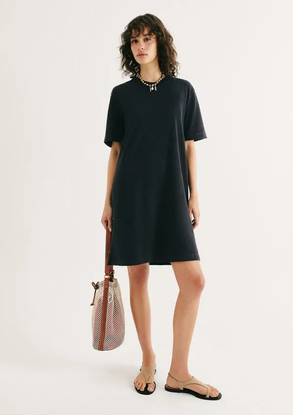 Vestido Curto Em Malha Binada - Preto M