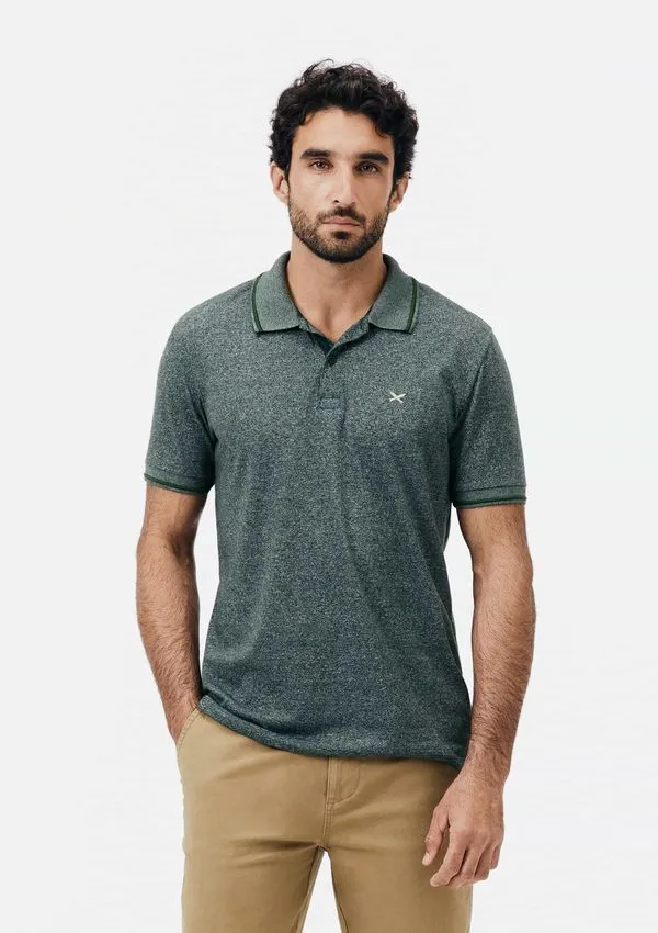 Camisa Polo Básica Masculina Em Malha Texturizada - Verde P