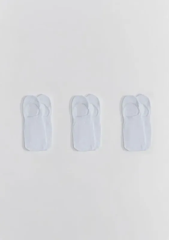 Kit 3 Pares De Meias Sapatilha Unissex - Branco P