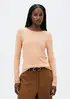 Blusa Feminina Manga Longa Slim Em Tricô Leve - Salmão M