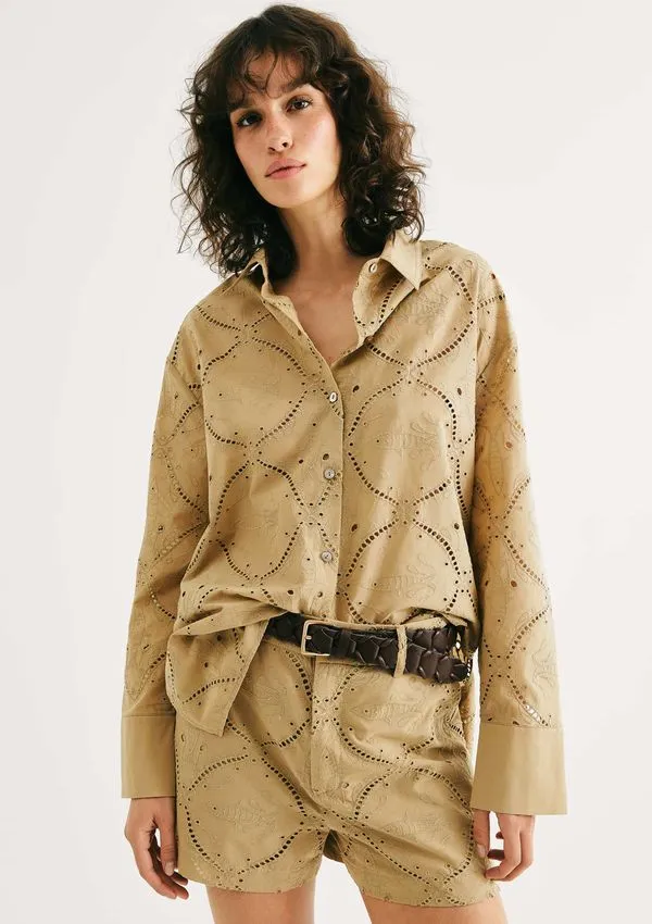 Camisa Feminina Regular Laise - Bege P
