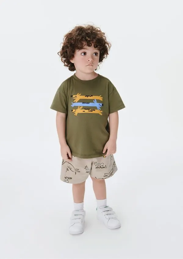 Conjunto Curto Infantil Menino Toddler Em Moletom - Verde 001