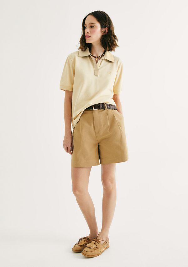 Shorts Feminino Reto Em Alfaiataria - Bege 038