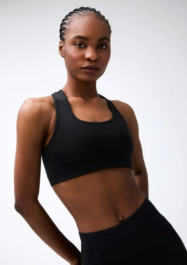 Top Esportivo Feminino Nadador - Preto G