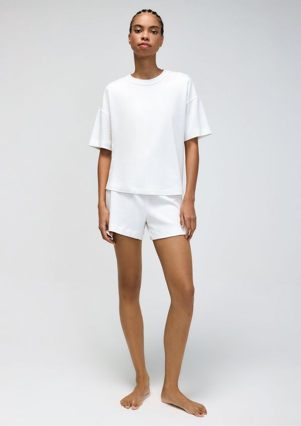 Pijama Curto Feminino Em Interlock - Off white M