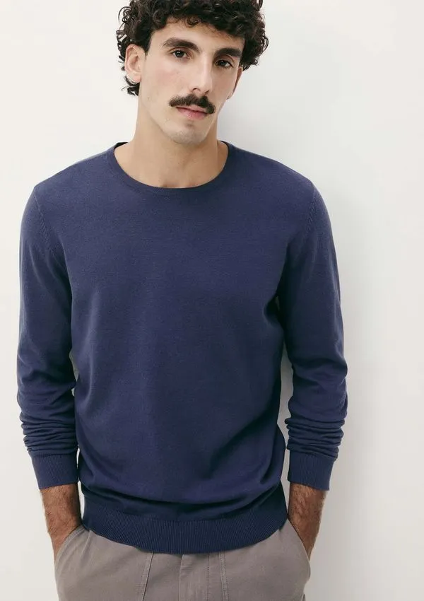 Suéter Básico Masculino Regular - Azul XG