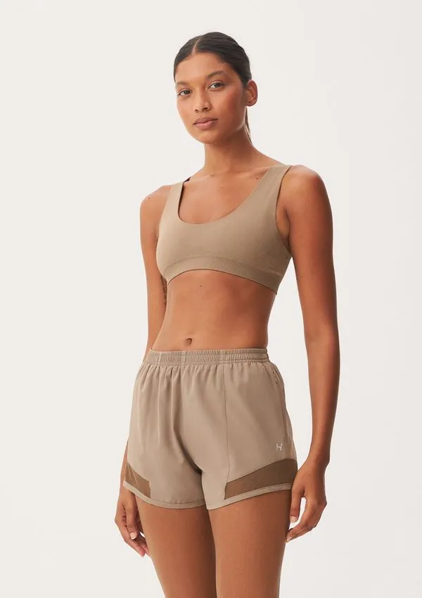 Shorts Esportivo Feminino Easy Care Runner - Marrom M