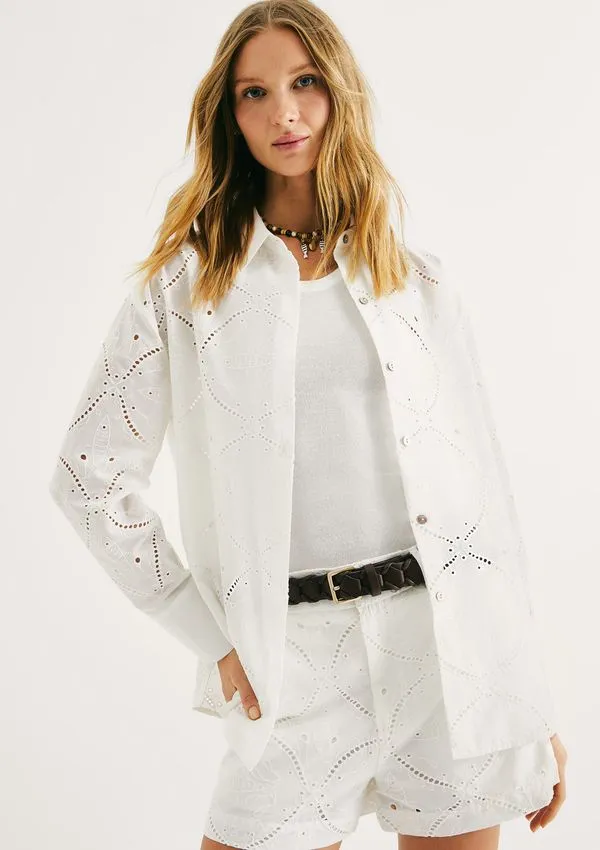 Camisa Feminina Regular Laise - Off white XP