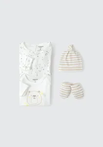 Kit Bebê Unissex My First Hering Em Algodão Orgânico - Off white 09M