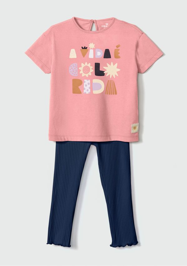 Conjunto Infantil Menina Toddler Com Legging - Rosa 003