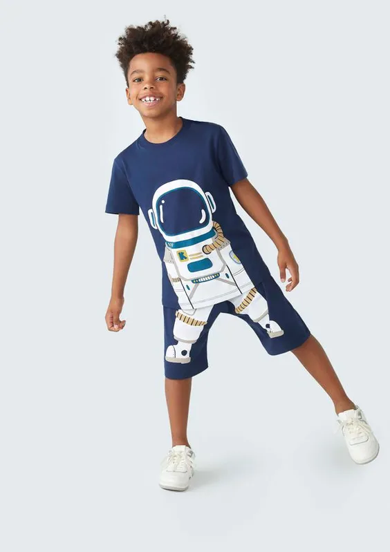 Conjunto Infantil Menino Astronauta - Azul 008