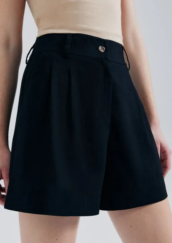 Shorts Feminino Cintura Alta Eco - Preto 040
