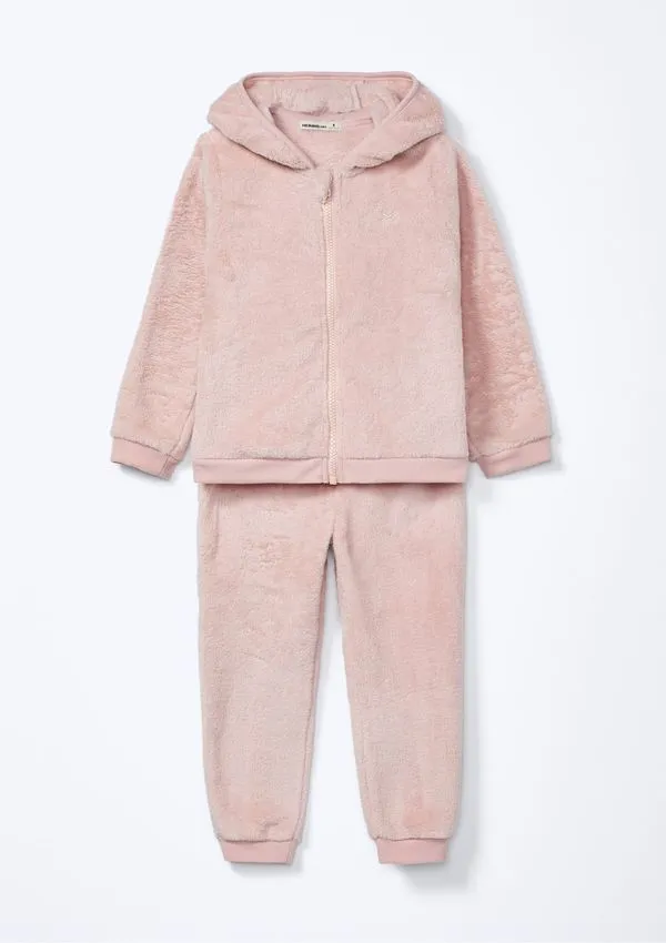 Conjunto Toddler Unissex Orelhinhas Peluciado - Rosa 03M