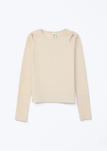 Blusa Infantil Menina Em Ribana Canelada - Nude 006