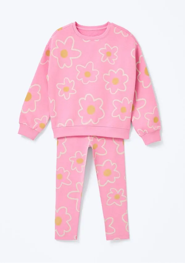Conjunto Infantil Menina Toddler Estampado - Rosa 002