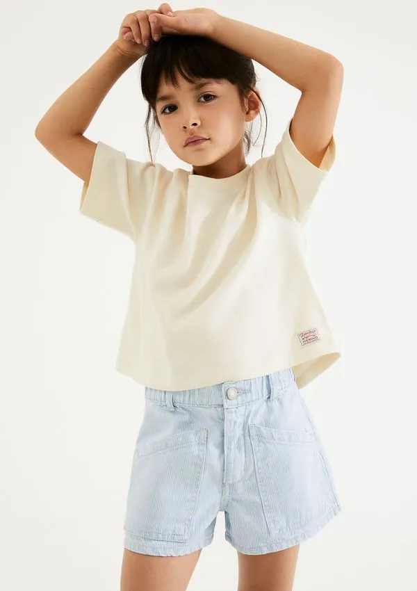 Shorts Infantil Menina Jeans Reto - Azul 014