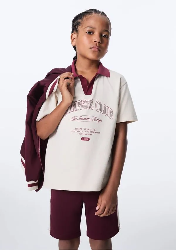 Camiseta Polo Infantil Menino Super Cotton Oversized - Cinza 010