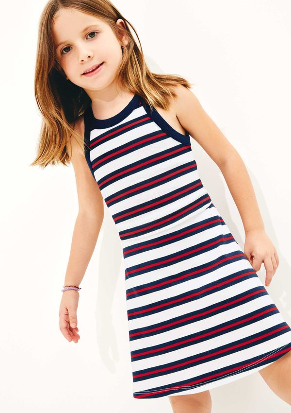 Vestido Infantil Curto Em Ribana Canelada - Vermelho 008