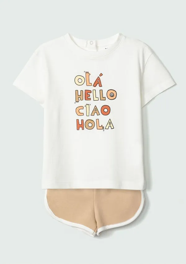 Conjunto Curto Infantil Menino Toddler - Off white 004
