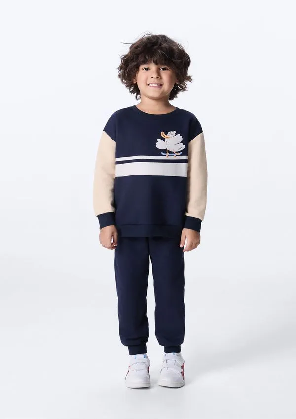 Conjunto Infantil Menina Moletom Estampado - Azul 002