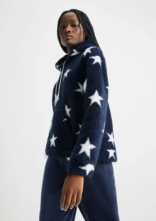 Pijama Longo Feminino Com Blusão - Azul P