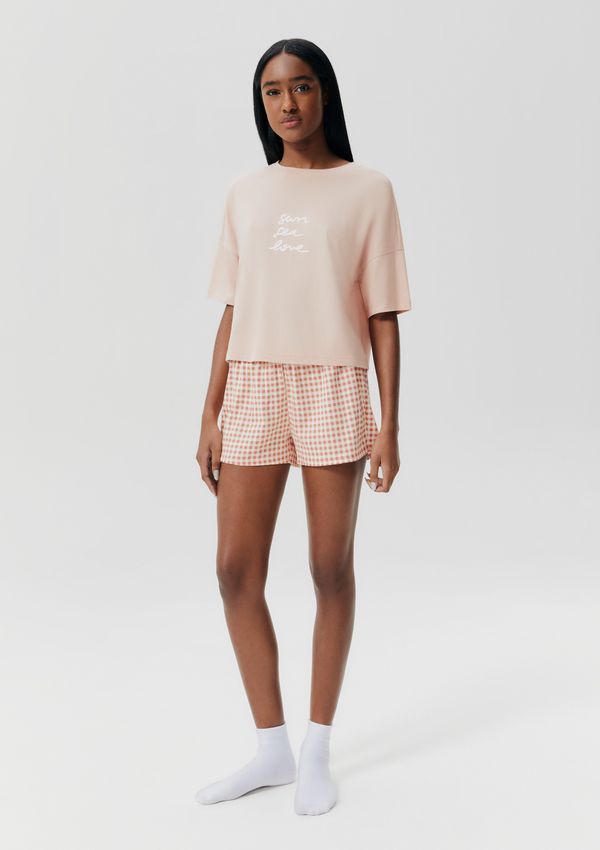 Pijama Curto Feminino Box Estampado - Rosa XP