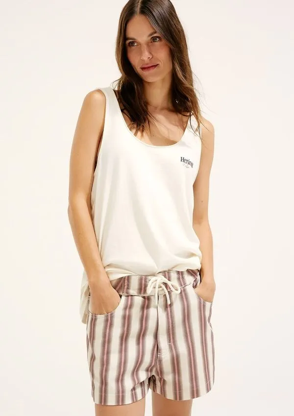 Shorts De Sarja Estampado Hering + Cosmo - Marrom 044