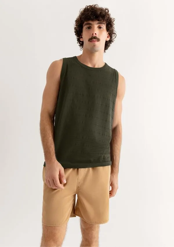 Regata Masculina Regular Texturizada - Verde G
