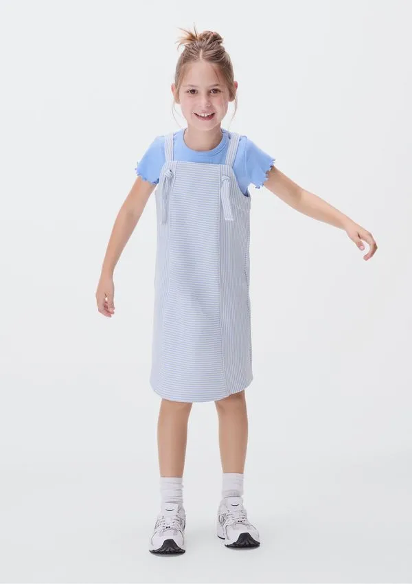 Vestido Curto Evasê Infantil - Azul 010
