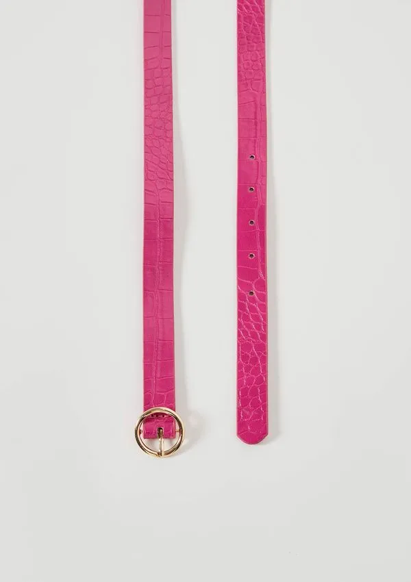 Cinto Feminino Croco Com Fivela - Rosa P
