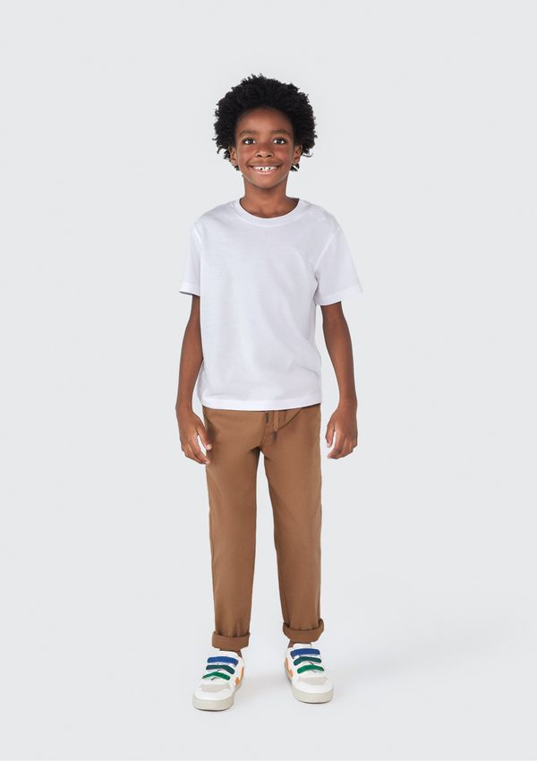 Camiseta Básica Infantil Menino Manga Curta - Branco 012