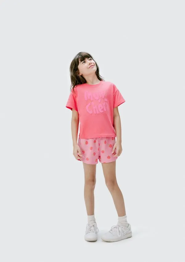 Conjunto Infantil Menina Curto Estampado - Rosa 010
