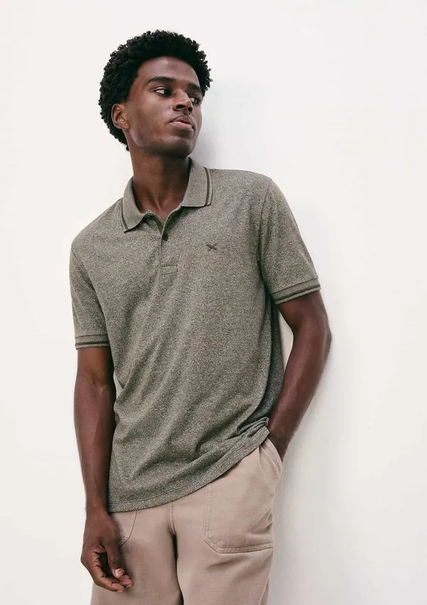 Camisa Polo Básica Masculina Em Malha Texturizada - Cinza G