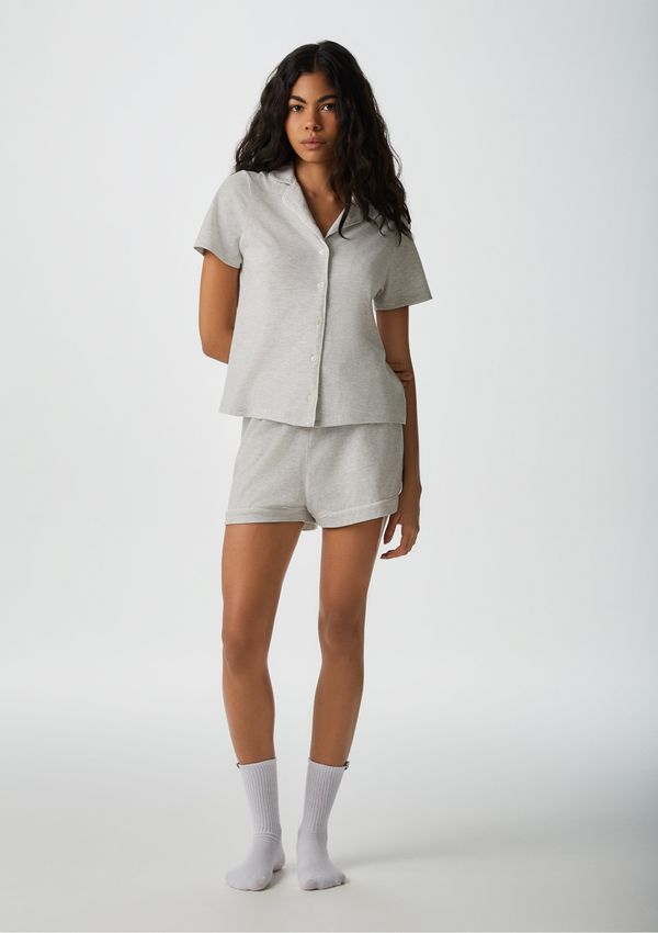 Pijama Americano Curto Feminino - Cinza G