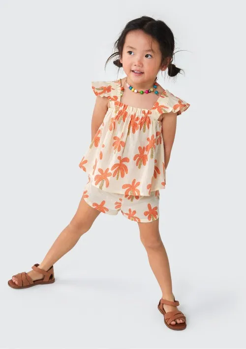 Shorts Infantil Menina Toddler - Laranja 001