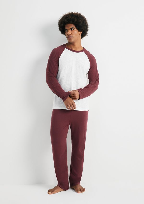 Pijama Masculino Manga Longa Raglan - Vermelho M