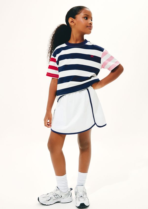 Shorts Saia Infantil Com Frisos Contrastantes - Off white 008