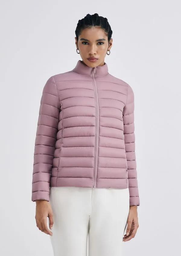Jaqueta Básica Feminina Puffer Matelassê - Rosa M