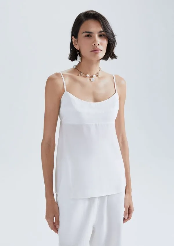 Regata Feminina Evasê Em Modal - Off white XP