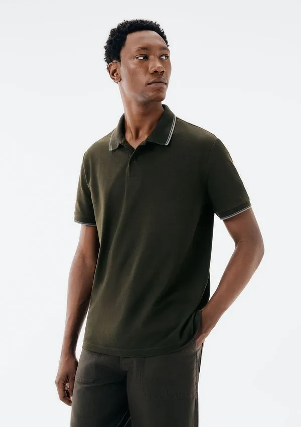 Camisa Polo Básica Masculina Manga Curta Em Piquet - Verde M