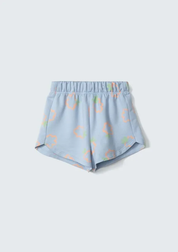 Shorts Infantil Menina Toddler Estampado - Azul 003