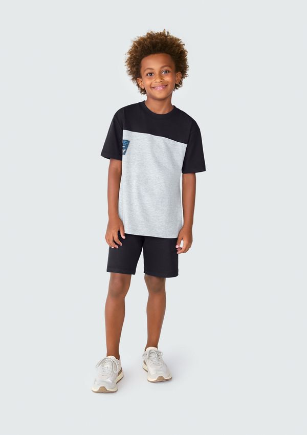 Conjunto Curto Infantil Menino Com Estampa - Preto 010