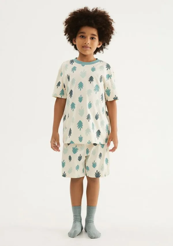 Pijama Infantil Menino Box Estampado - Creme 016