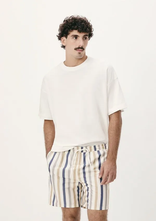 Shorts Praia Masculino Estampado - Off white G