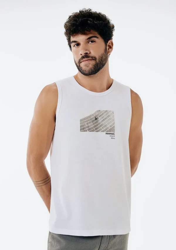 Regata Básica Masculina Regular Com Estampa - Off white M