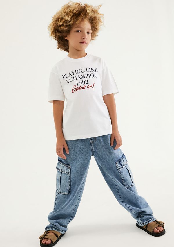 Calça Infantil Menino Jeans Cargo - Azul 006
