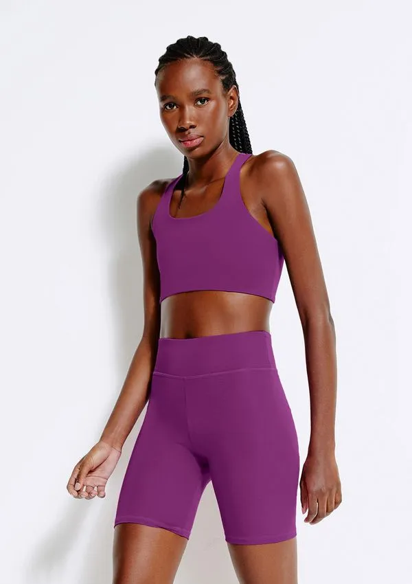 Bermuda Esportiva Feminina Biker com Fio LYCRA® - Roxo M